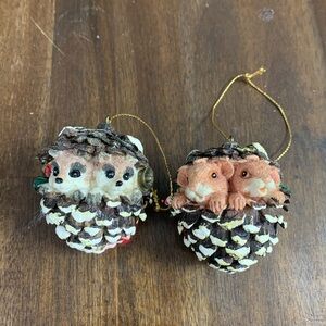 Adorable Pinecone Animal Ornaments. Woodland animal ornaments